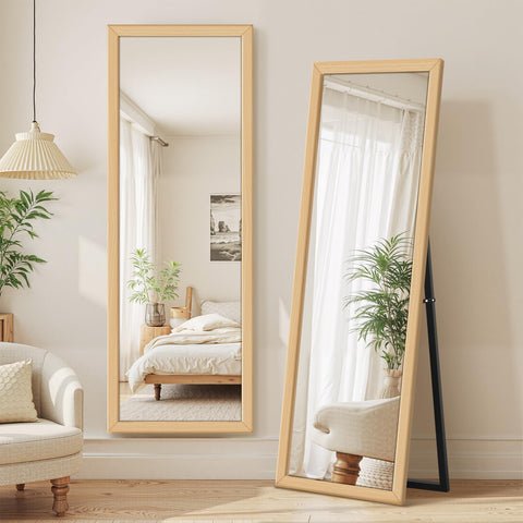 Delma full-body mirror 56x20 in wood frame ideal for outfit checks.