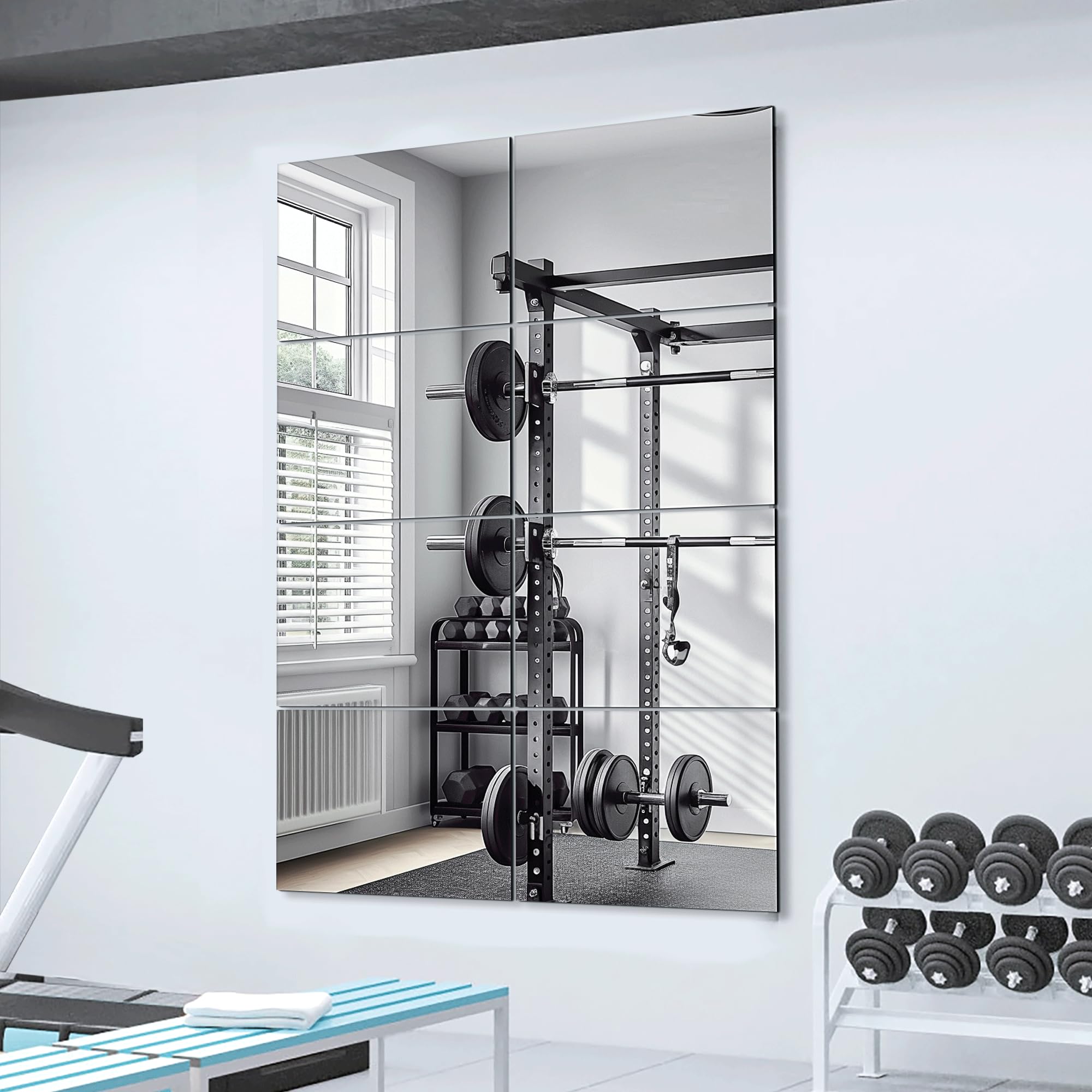Delma mirror tiles with HD reflections brighten rooms with clearer views.