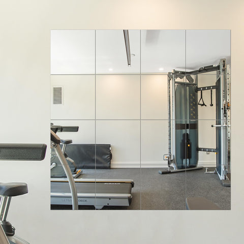 Delma home gym mirrors 12x12 tile reflect clear workout form checks.