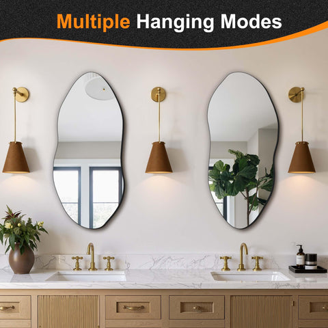 Delma irregular wall mirror backboard contrast strengthens visual impact
