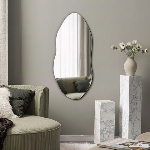 Delma irregular wall mirror packaging protects mirror during delivery