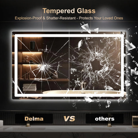 Delma mirror offers 3 color temperatures from warm to cool