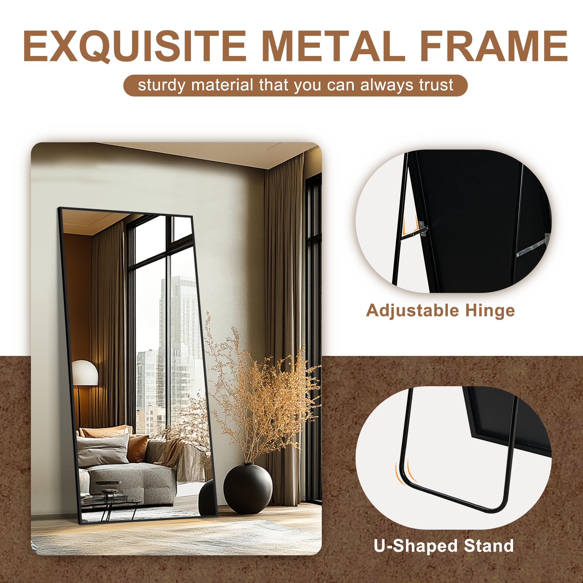 Delma living room view with full-length mirror enhancing space perception