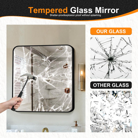 Delma modern black-frame mirror complements bathrooms and bedrooms with versatile decor