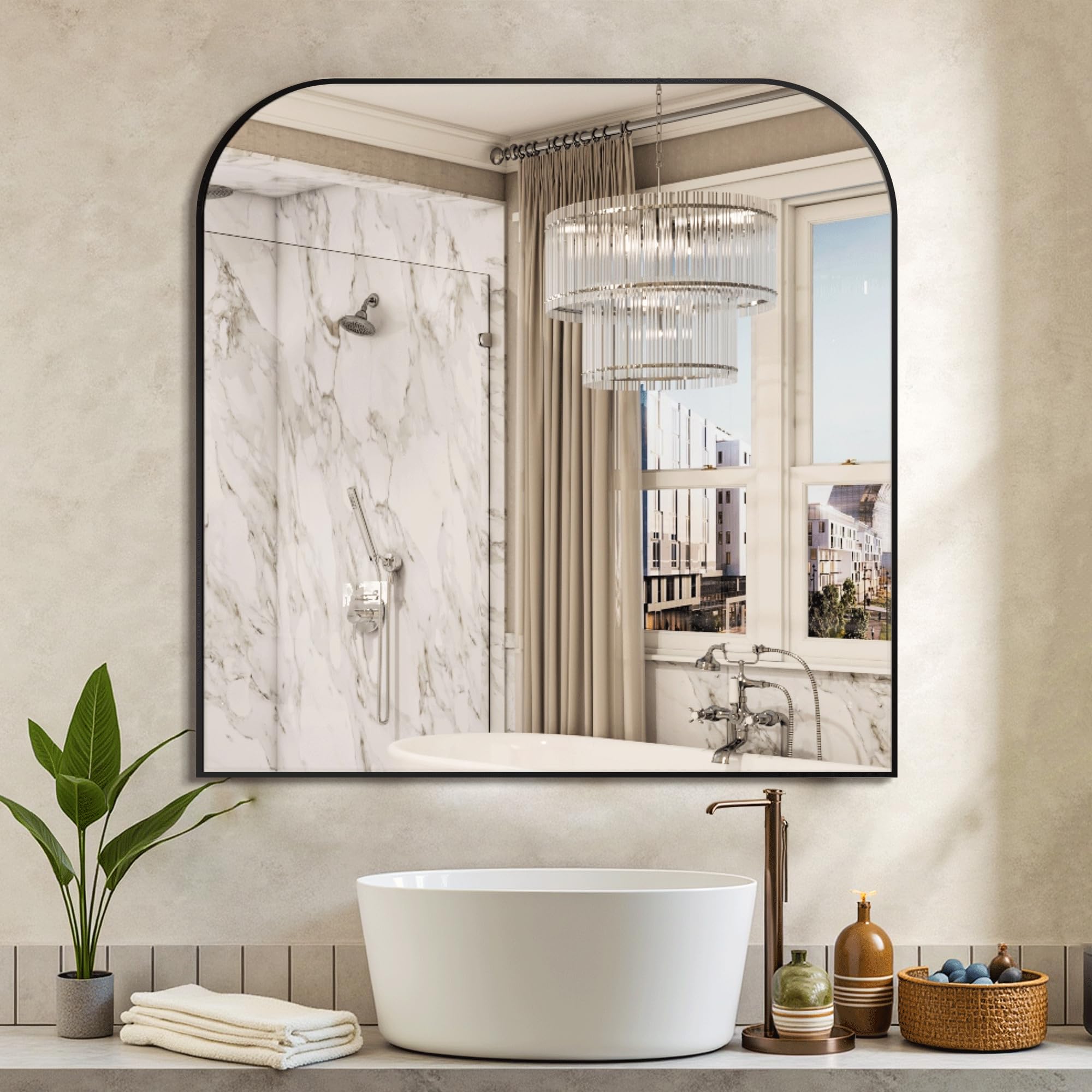 Delma vanity mirror wall mounted for clear reflection during makeup
