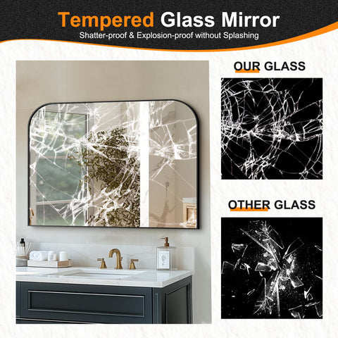 Delma wall-mount mirror with easy installation for over sink
