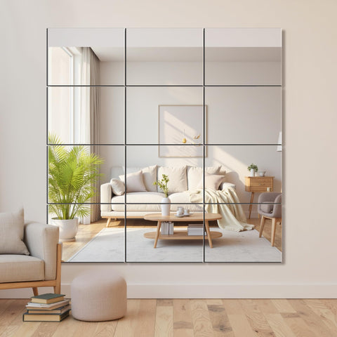 Wall mounted installation guide for Delma mirror tiles.