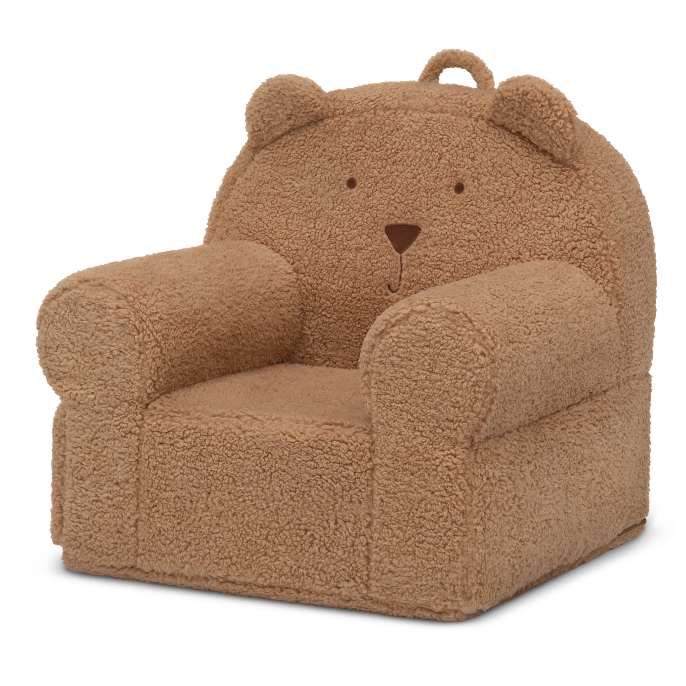 Delta Children Babygap Sherpa Bear Chair built-in kid-friendly handle for easy transport.