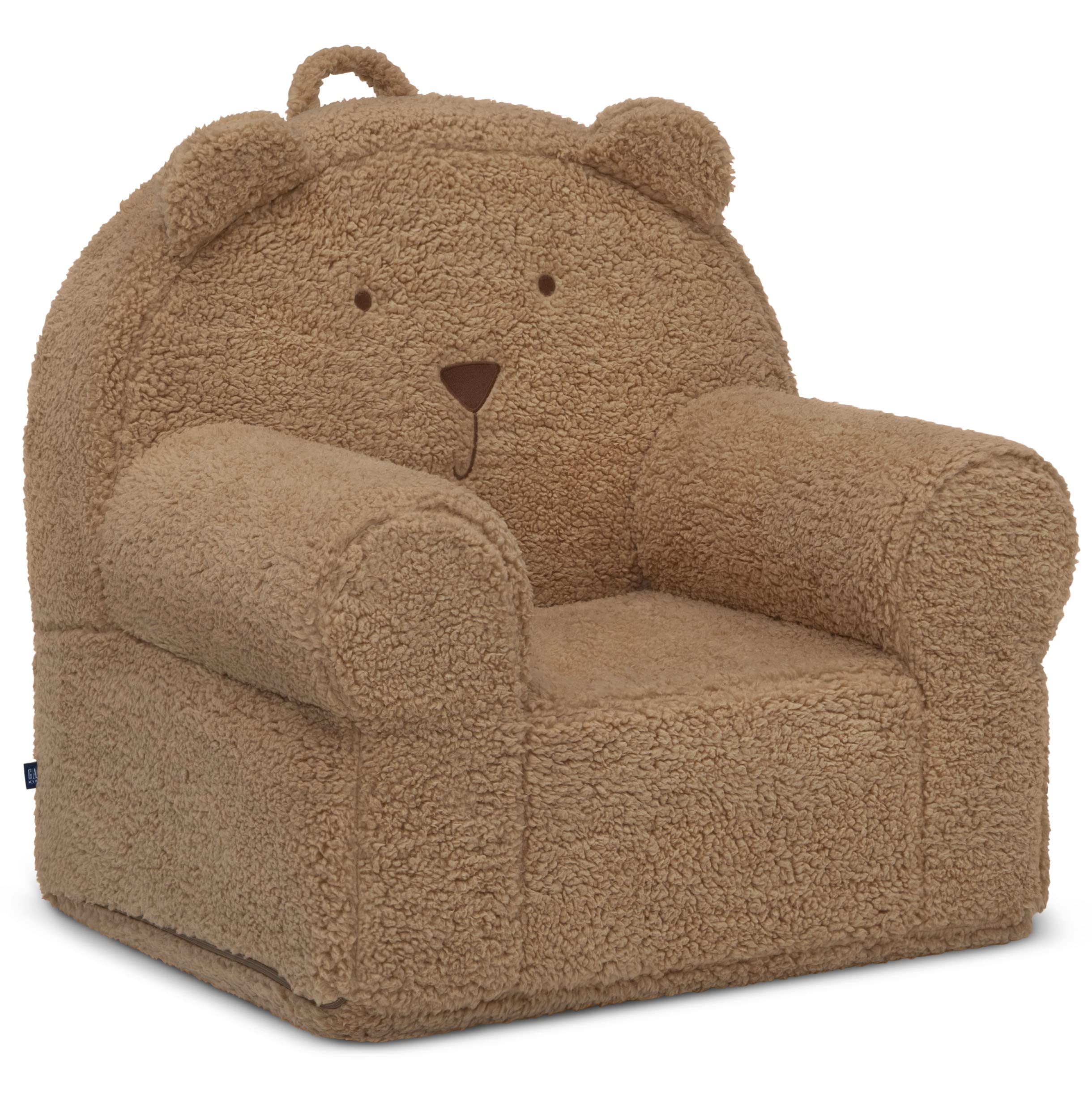 Delta Children Babygap Sherpa Bear Chair soft sherpa material around seating area.