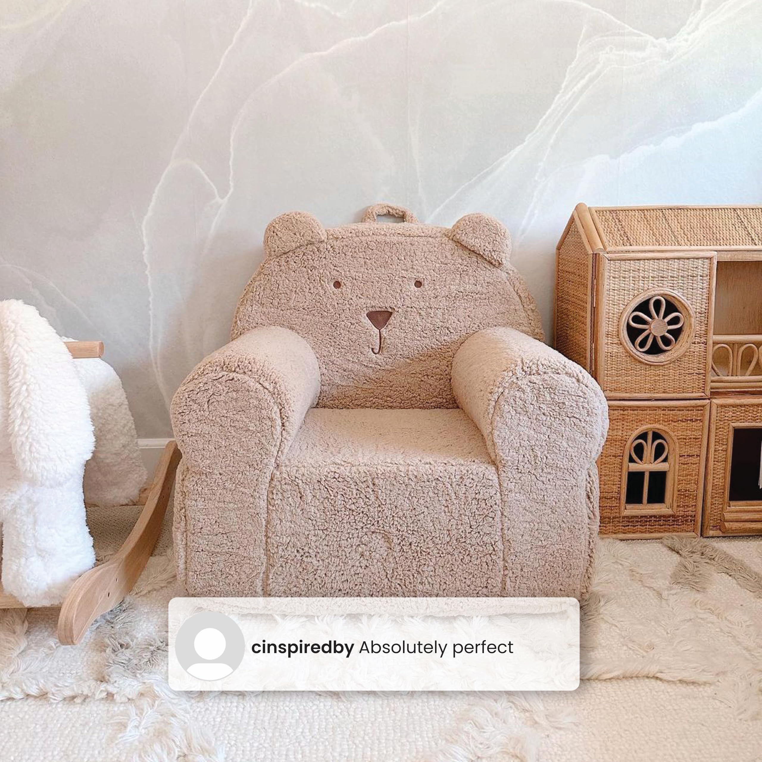 Delta Children Babygap Sherpa Bear Chair ships compressed and expands in 72 hours.