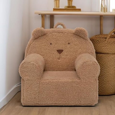 Delta Children Babygap Sherpa Bear Chair removable slipcover ready for washing.