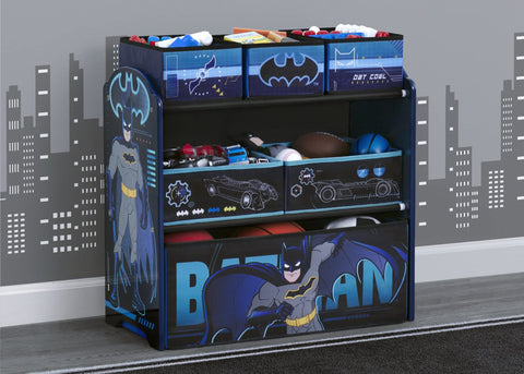 Delta Children Batman organizer side view with reusable stickers for creative storytelling.