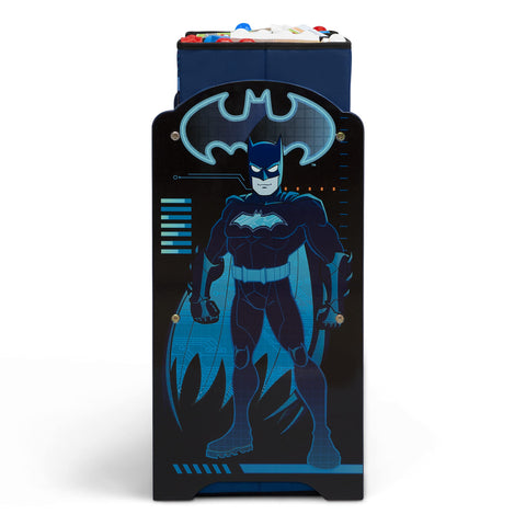 Delta Children Batman toy storage keeps playroom tidy and within reach.