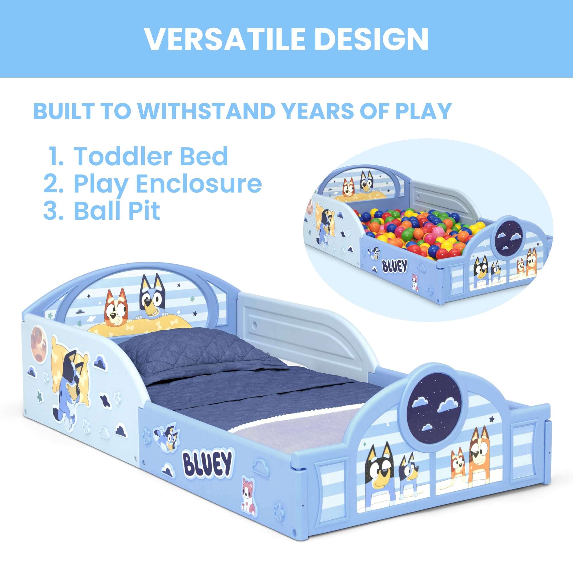 Delta Children Bluey durable plastic frame built for daily play