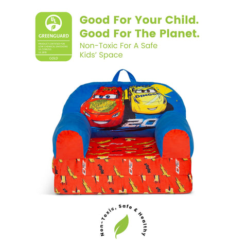Delta Children Cars Cozee Buddy dimensions and seating area illustration