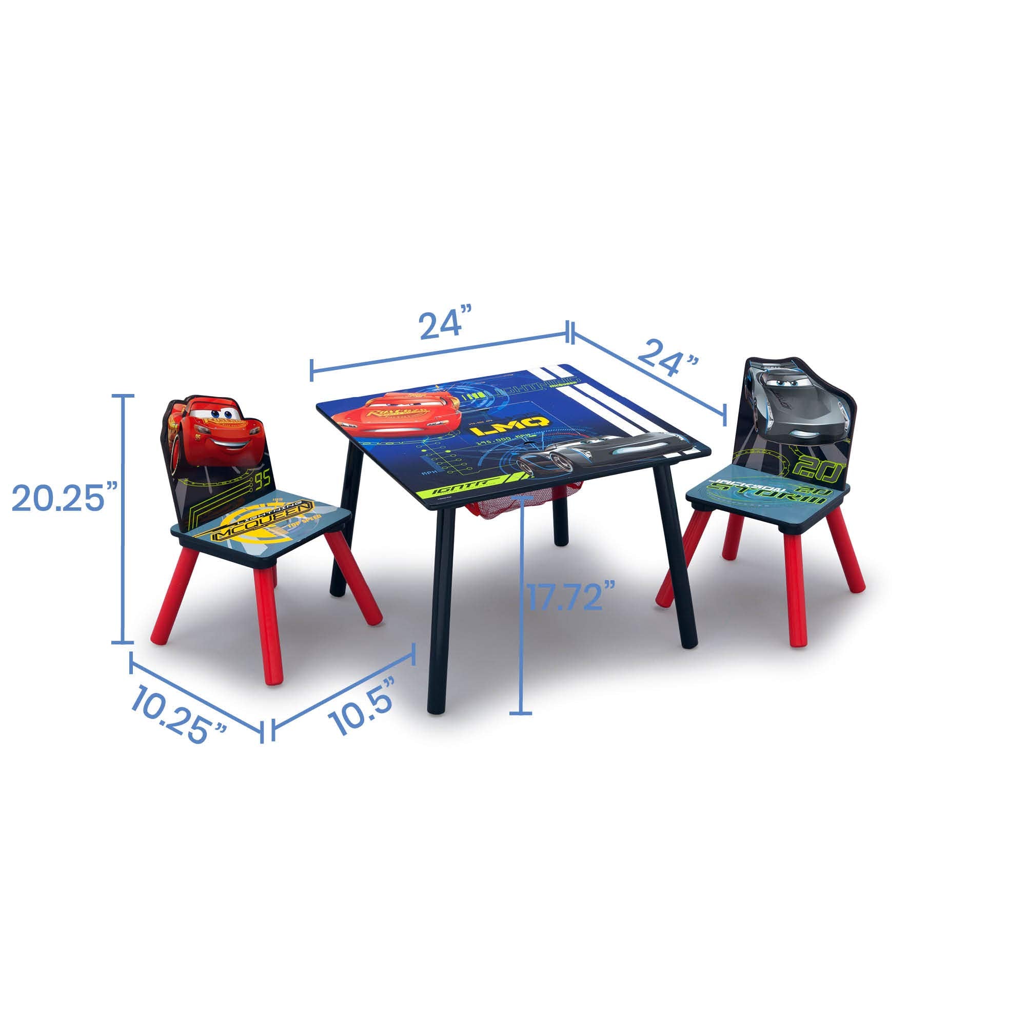 Delta Children Cars graphics featuring Lightning McQueen and Jackson Storm for exciting playtime.