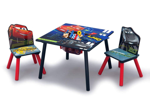 Delta Children Cars table with two chairs, ideal for crafts and meals.