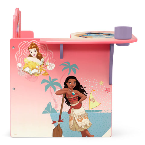 Delta Children chair desk low-profile design invites easy access for preschoolers.