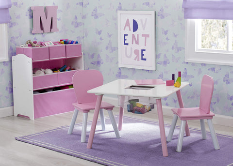 Delta Children pink chair provides sturdy toddler seating for crafts