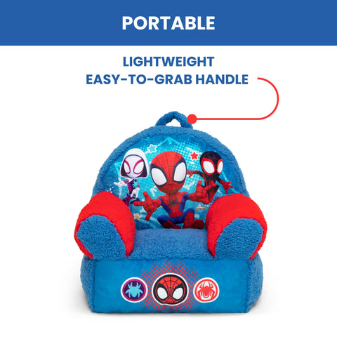 Seat details of the Delta Children Spidey Cozee Buddy Chair