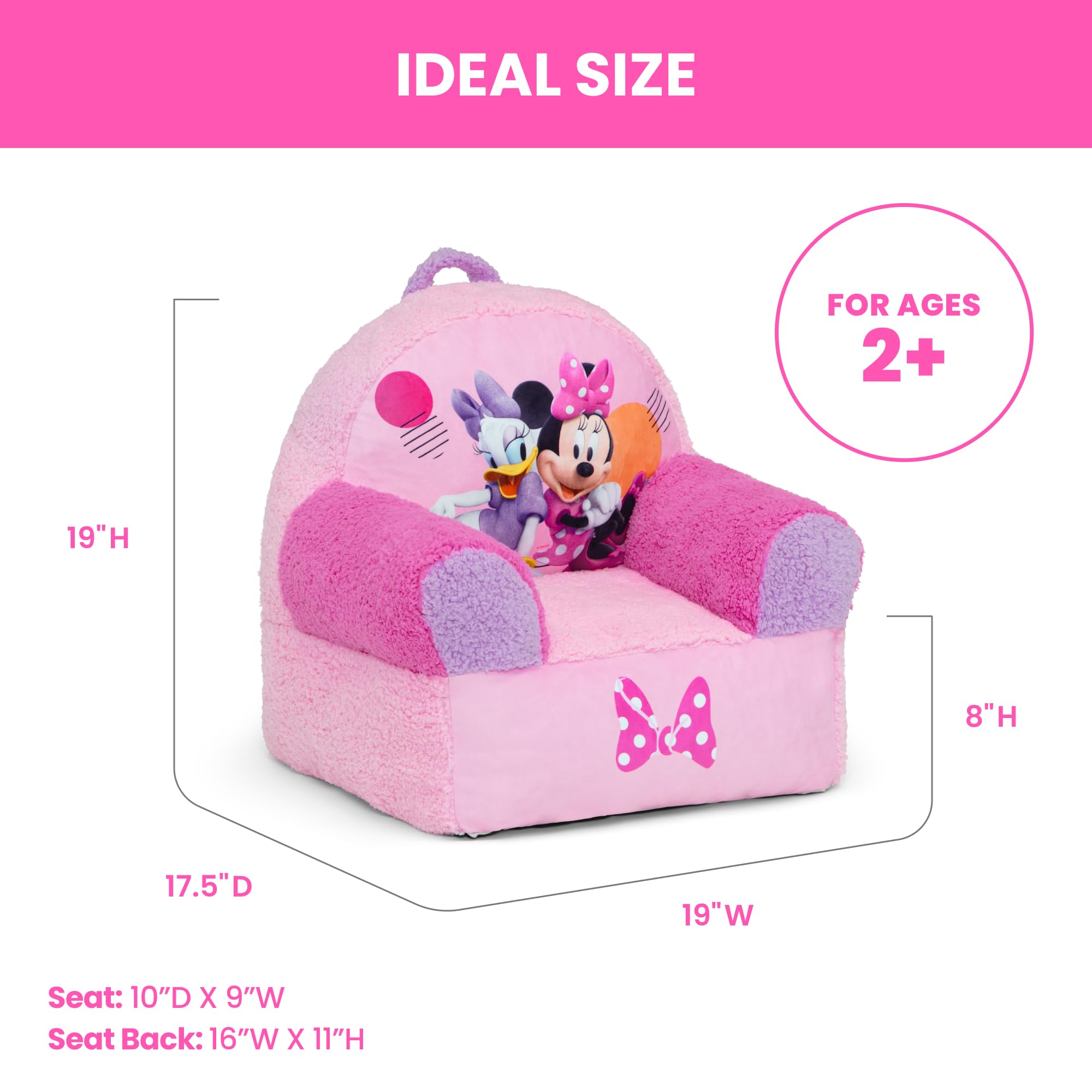 Delta Children Cozee Buddy Chair placed in a bright bedroom setting.