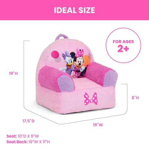 Delta Children Cozee Buddy Chair placed in a bright bedroom setting.