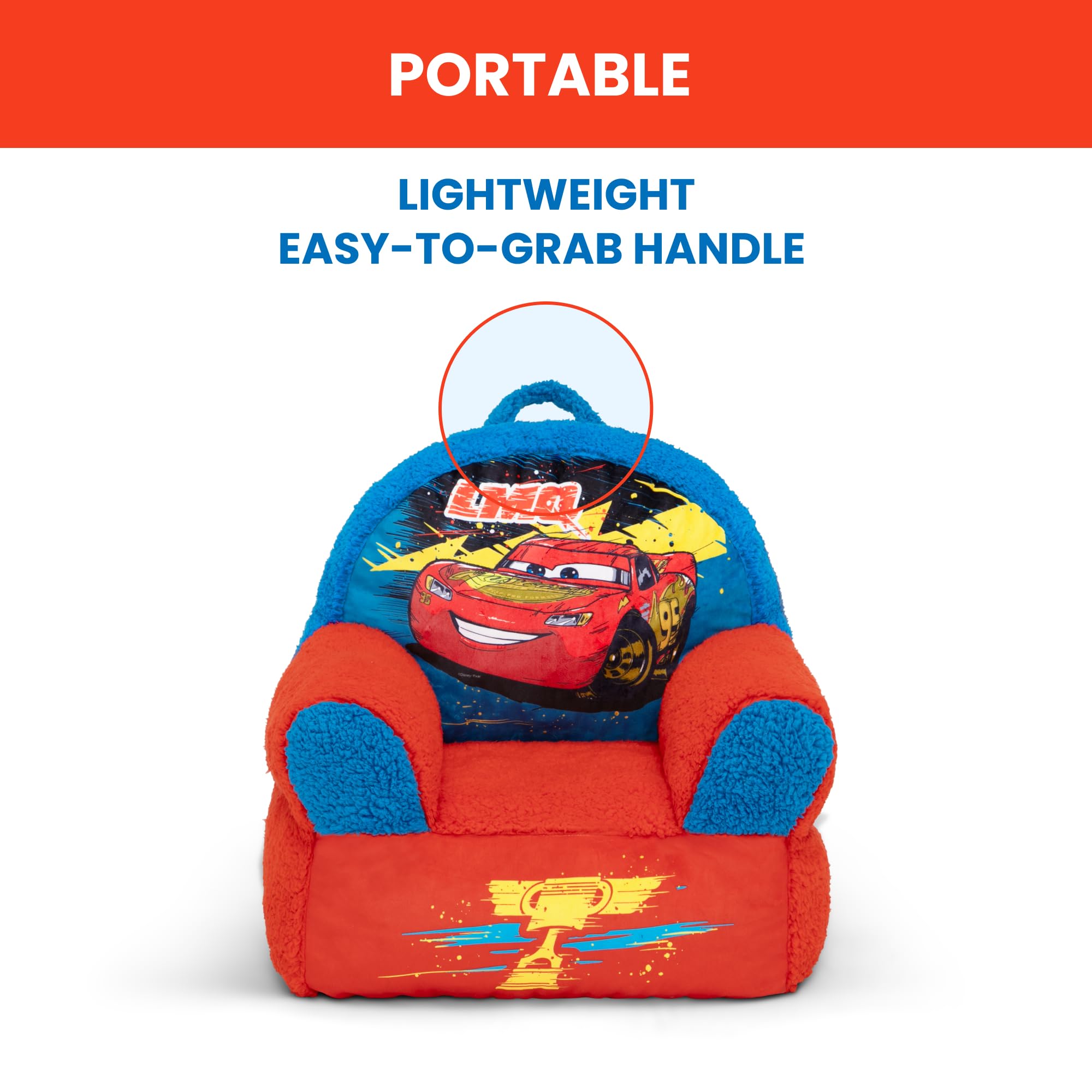 Convenient handle on the Cozee Buddy Chair for quick carrying