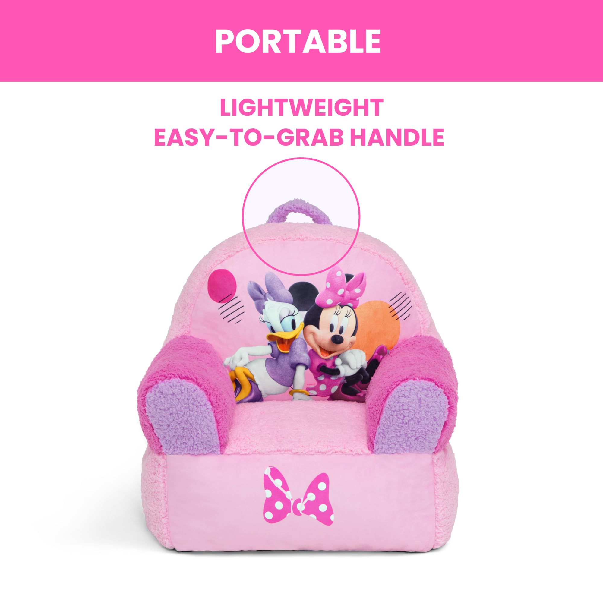 Delta Children Cozee Buddy Chair easy spot cleaning with soapy water.