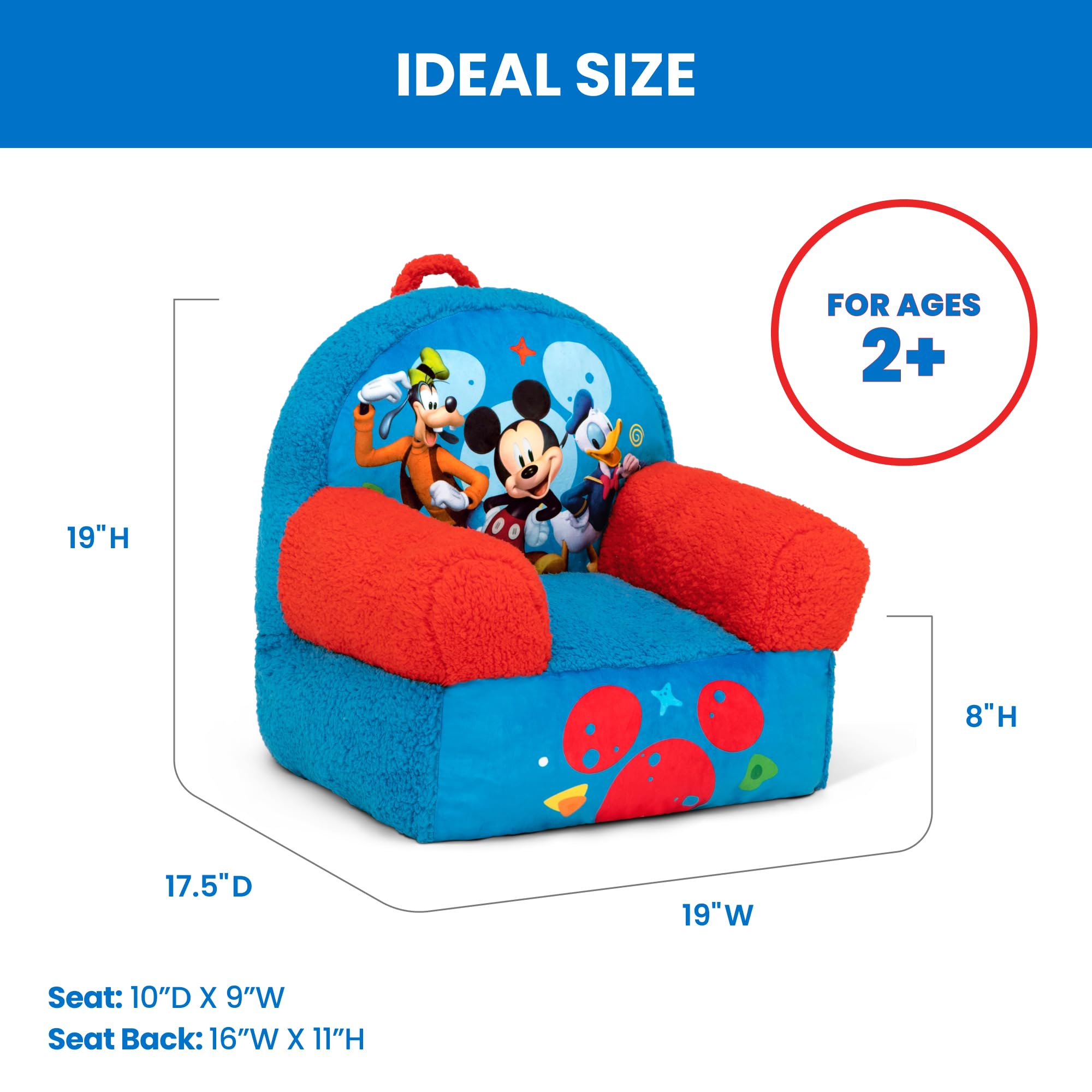 Delta Children Cozee Buddy Chair Mickey Mouse fabric texture for snuggle-ready seating