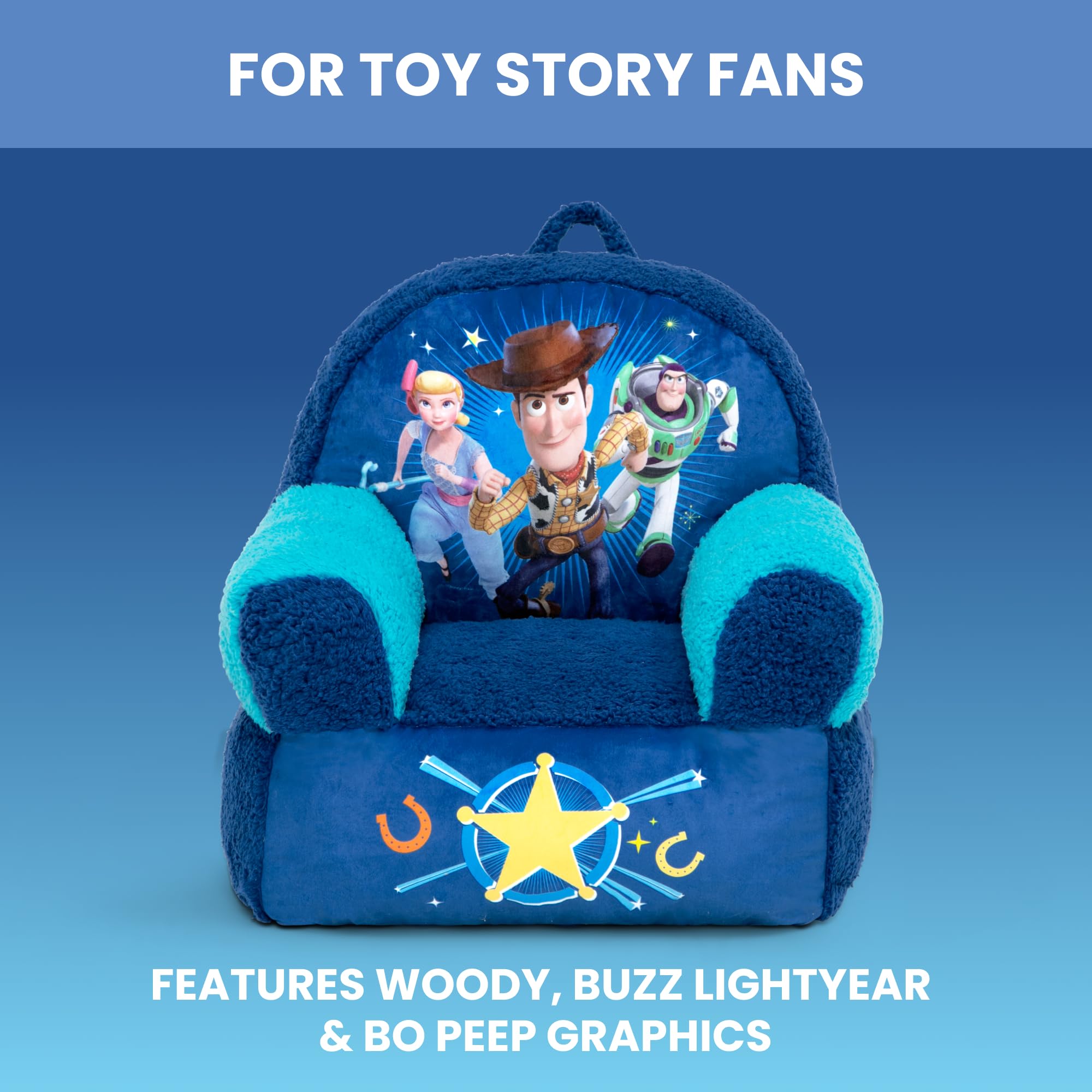 Close-up of plush fabric on Delta Children Cozee Buddy Chair, inviting soft snuggle comfort.