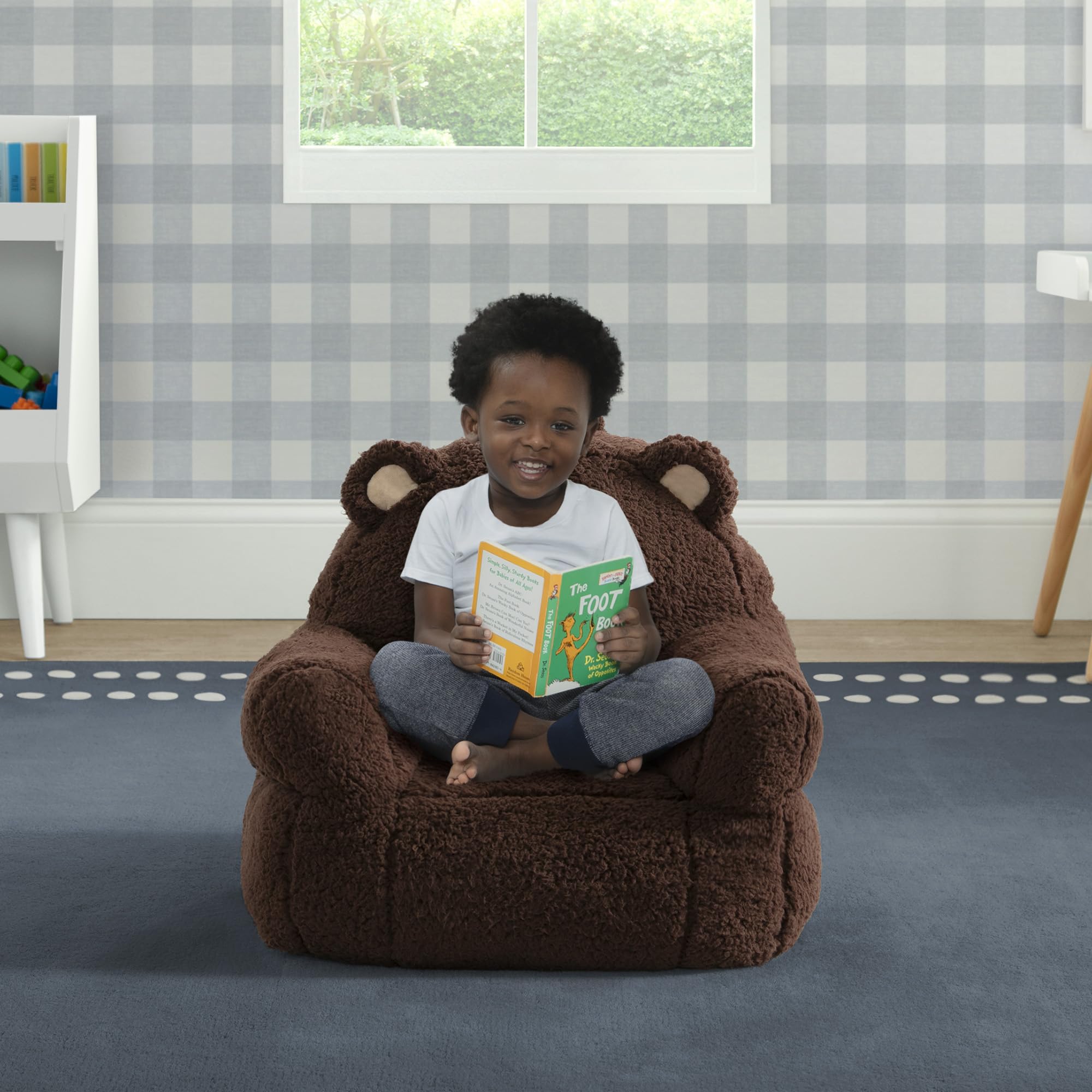 Delta Children Cozee Buddy Monkey Chair with embroidered monkey details