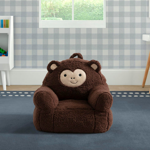 Delta Children Cozee Buddy Monkey Chair side view showing compact size