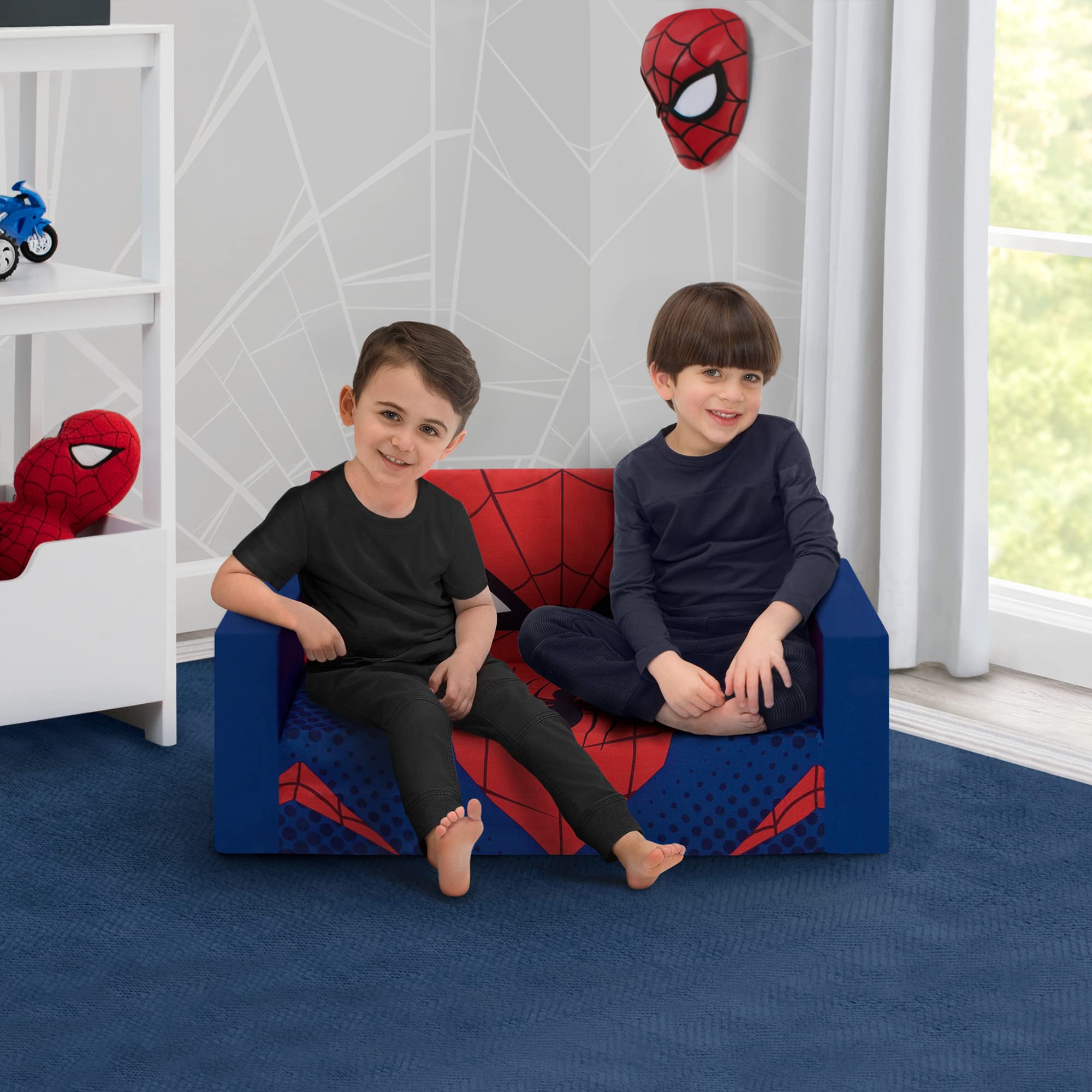 Delta Children Cozee Flip-Out Sofa Spider-Man closed ready for quick storage