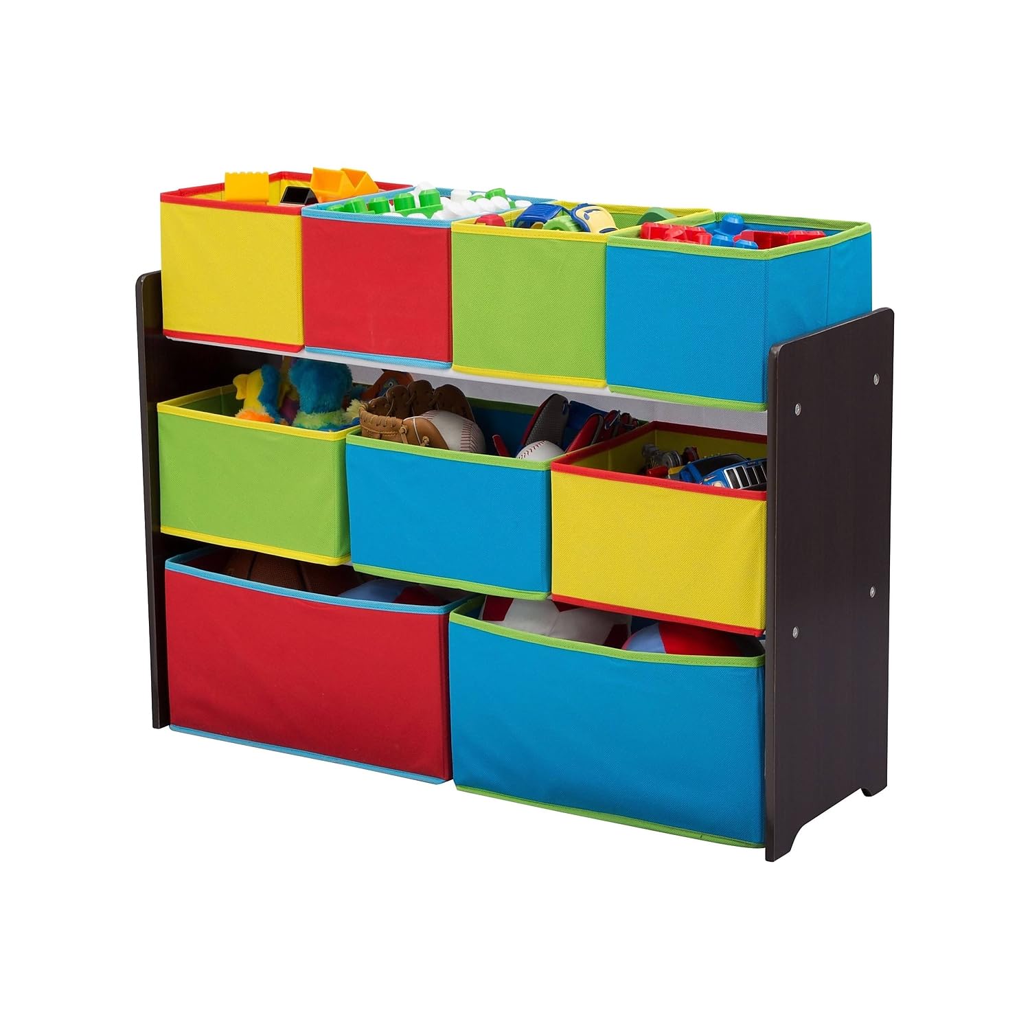 Delta Children Deluxe organizer with large bins provides space for bulky toys.