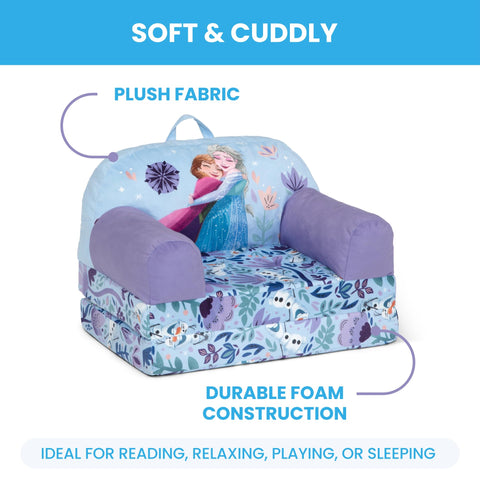 Delta Children Cozee Buddy purple, child reading comfortably in seat