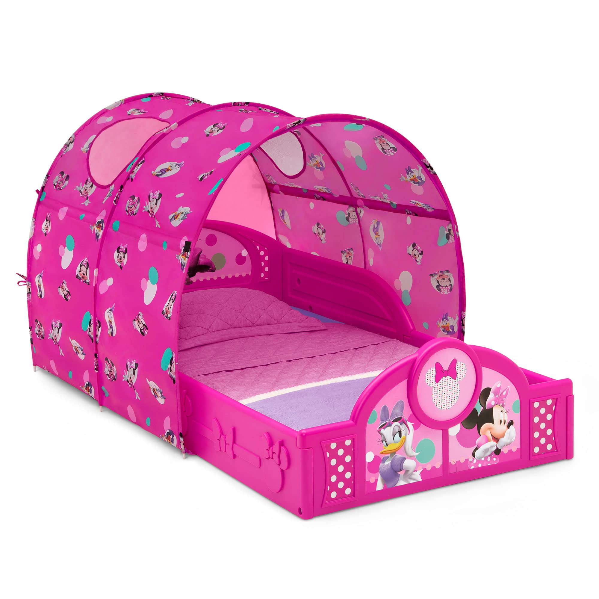 Delta Children Disney Minnie Mouse bed with pink canopy for imaginative bedtime