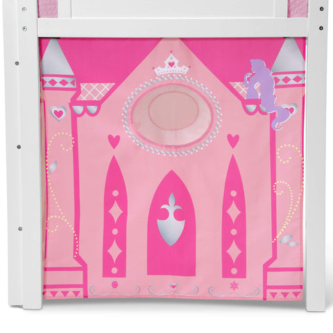 Delta Children Disney Princess loft bed tent durable polyester construction for years of use.