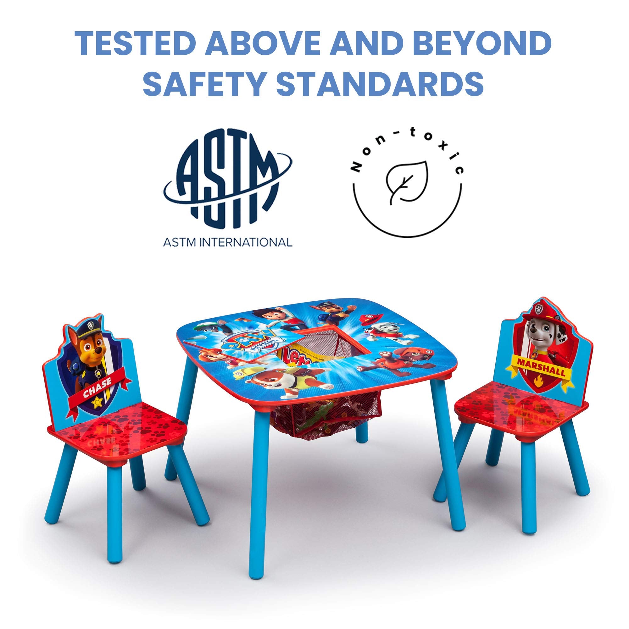 Delta Children engineered wood construction provides a sturdy study and play surface.