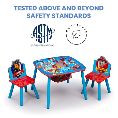 Delta Children engineered wood construction provides a sturdy study and play surface.