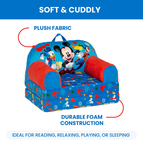 Delta Children Mickey Mouse Cozee Buddy Chair 2-in-1 convertible design