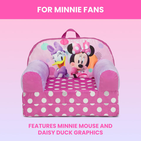 Delta Children Minnie Mouse Cozee Buddy Flip-Out Chair pink is GREENGUARD Gold certified for cleaner air.