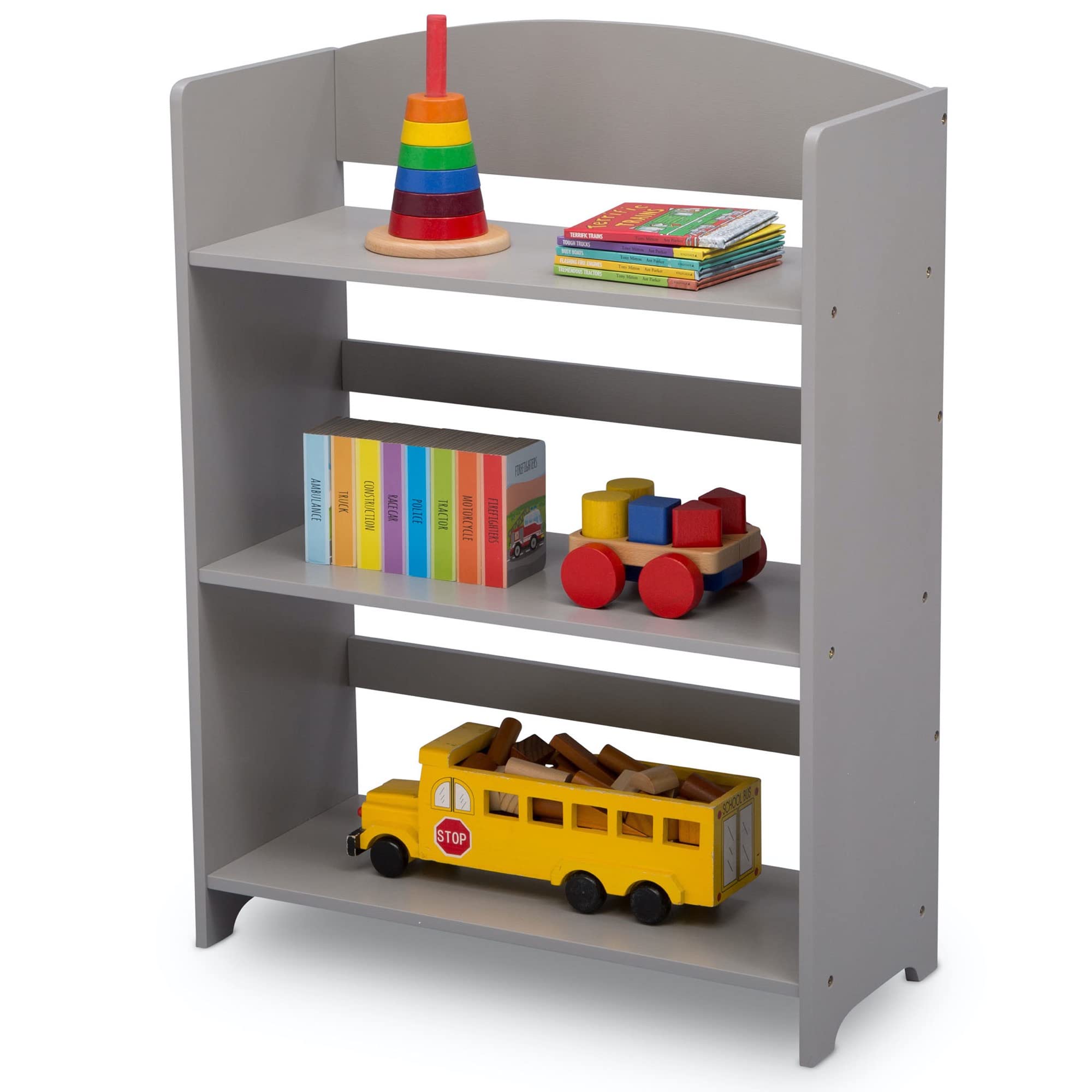 Delta Children MySize Bookshelf grey close-up wood texture for durability