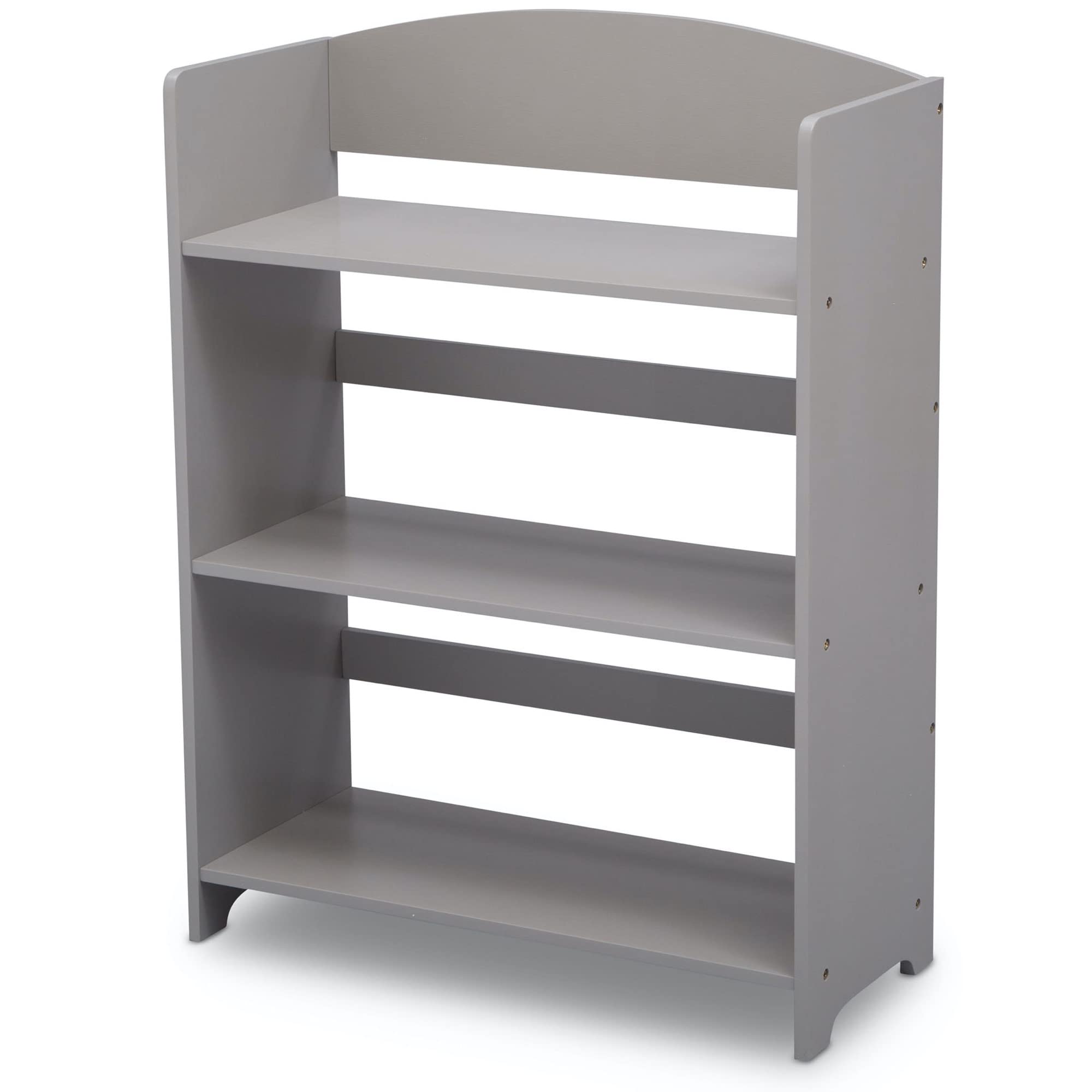 Delta Children MySize Bookshelf grey room setting with organized play area