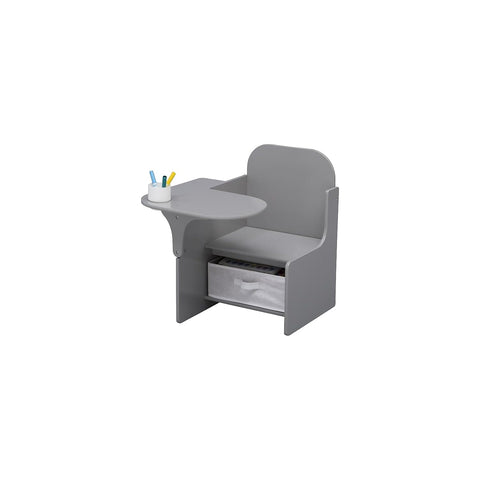 Delta Children MySize Chair Desk Grey front view, compact for small spaces.