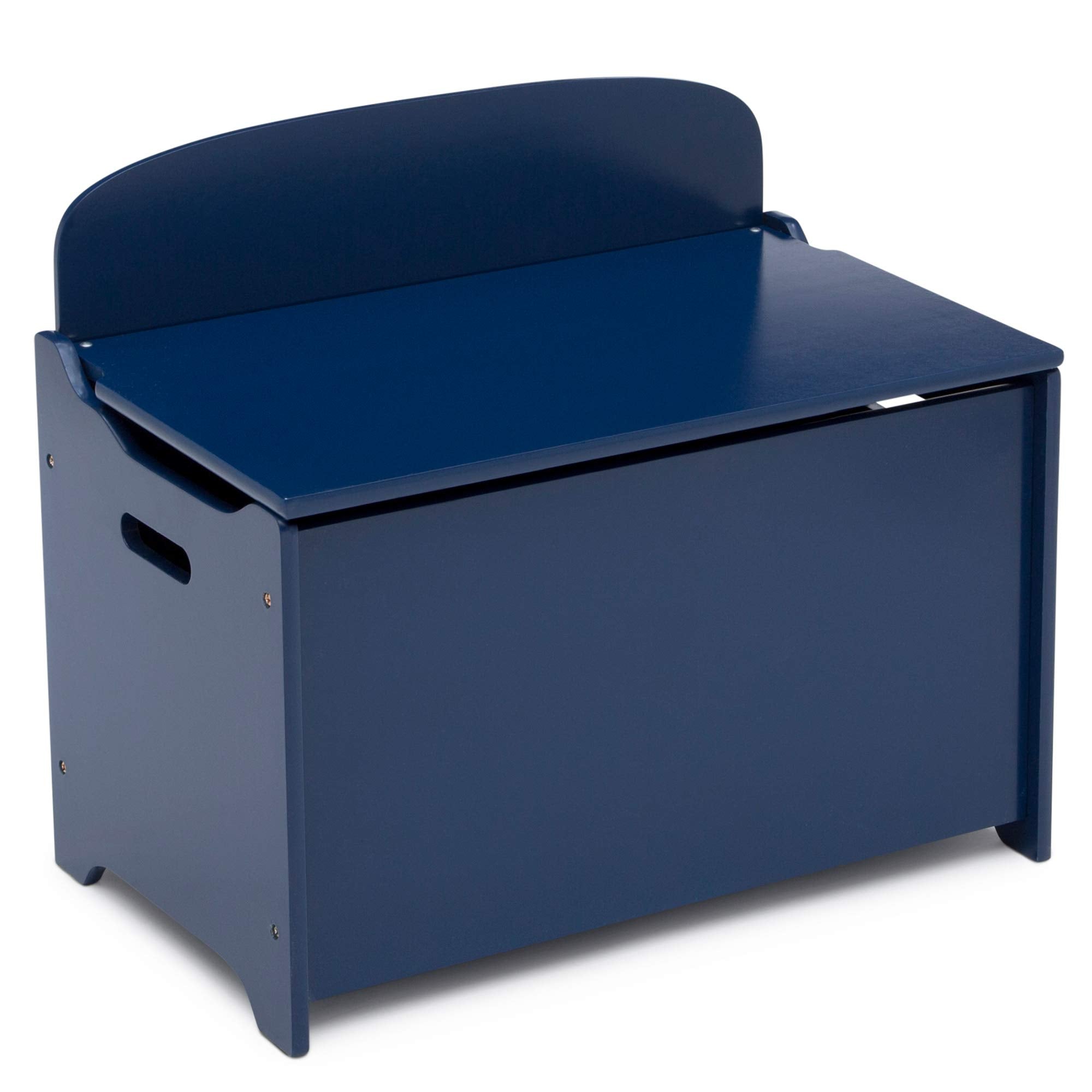 Delta Children MySize Deluxe Toy Box with slow-closing lid keeps little fingers safe.