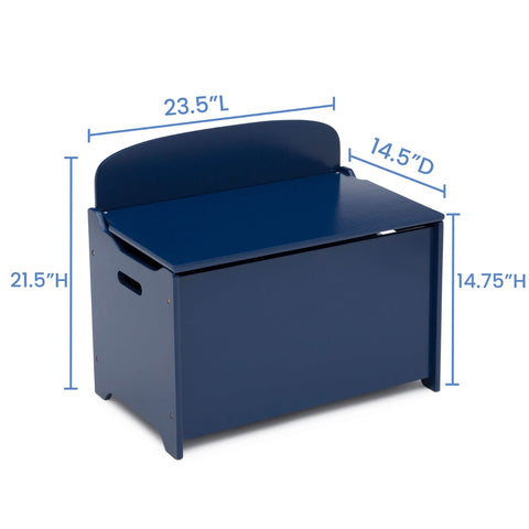 Delta Children MySize Deluxe Toy Box fits playrooms and bedrooms for tidy storage.