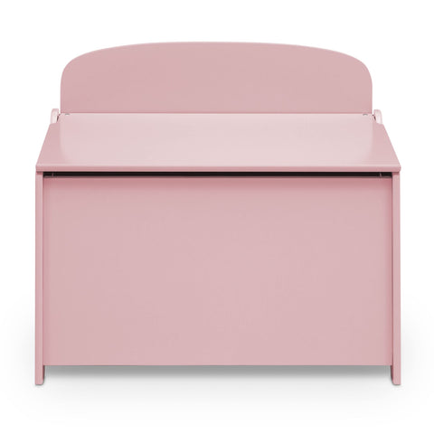 Delta Children MySize Deluxe Toy Box Dusty Rose safety lid ensures gentle close.