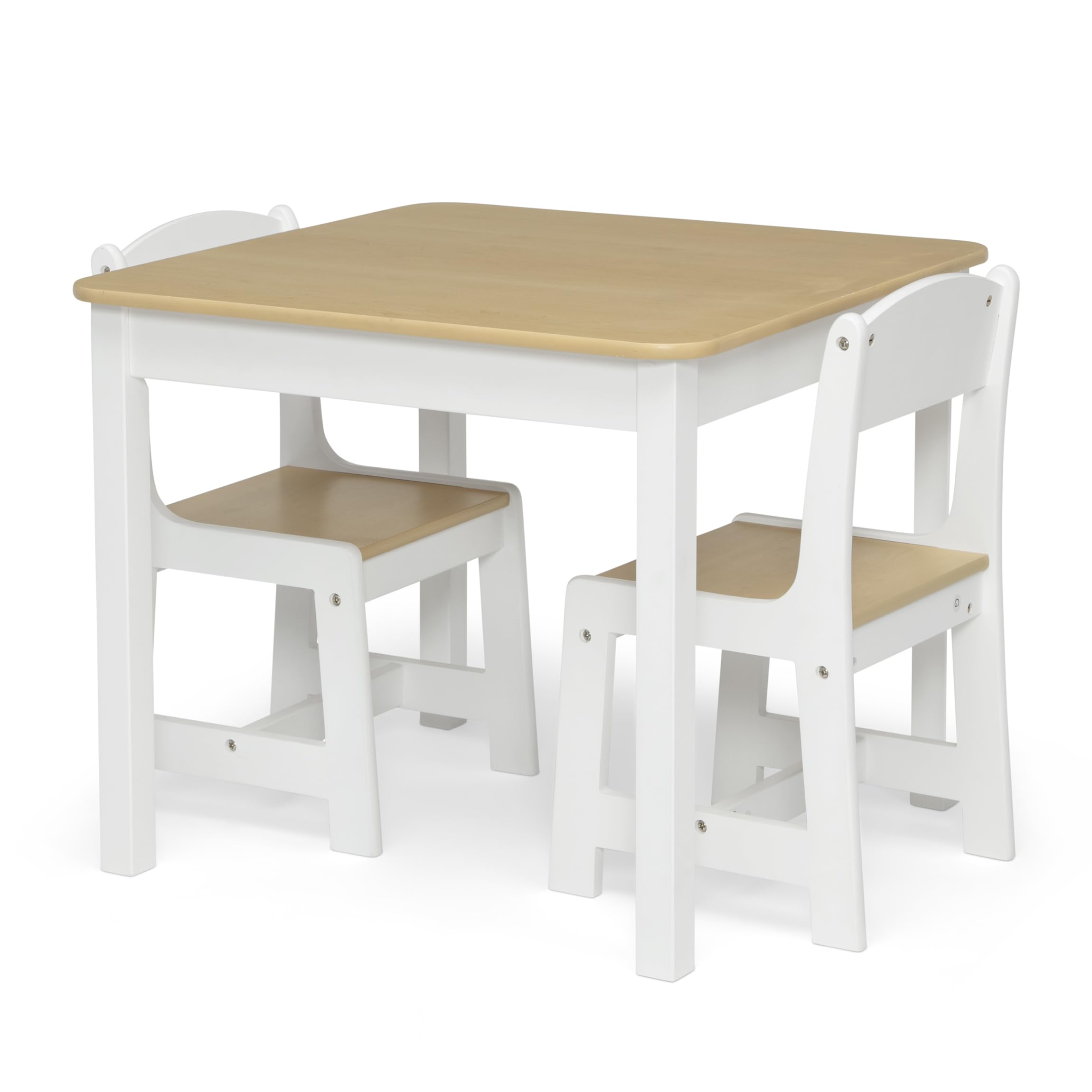 Delta Children MySize table and chairs in use illustrate family-friendly proportions.