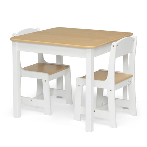 Delta Children MySize table and chairs in use illustrate family-friendly proportions.