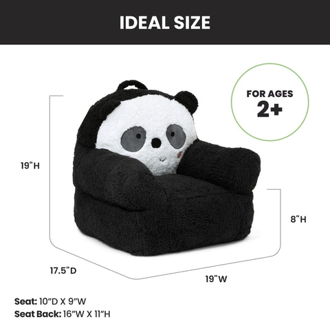 Delta Children Panda Cozee Buddy Chair in living room setup for cozy seating